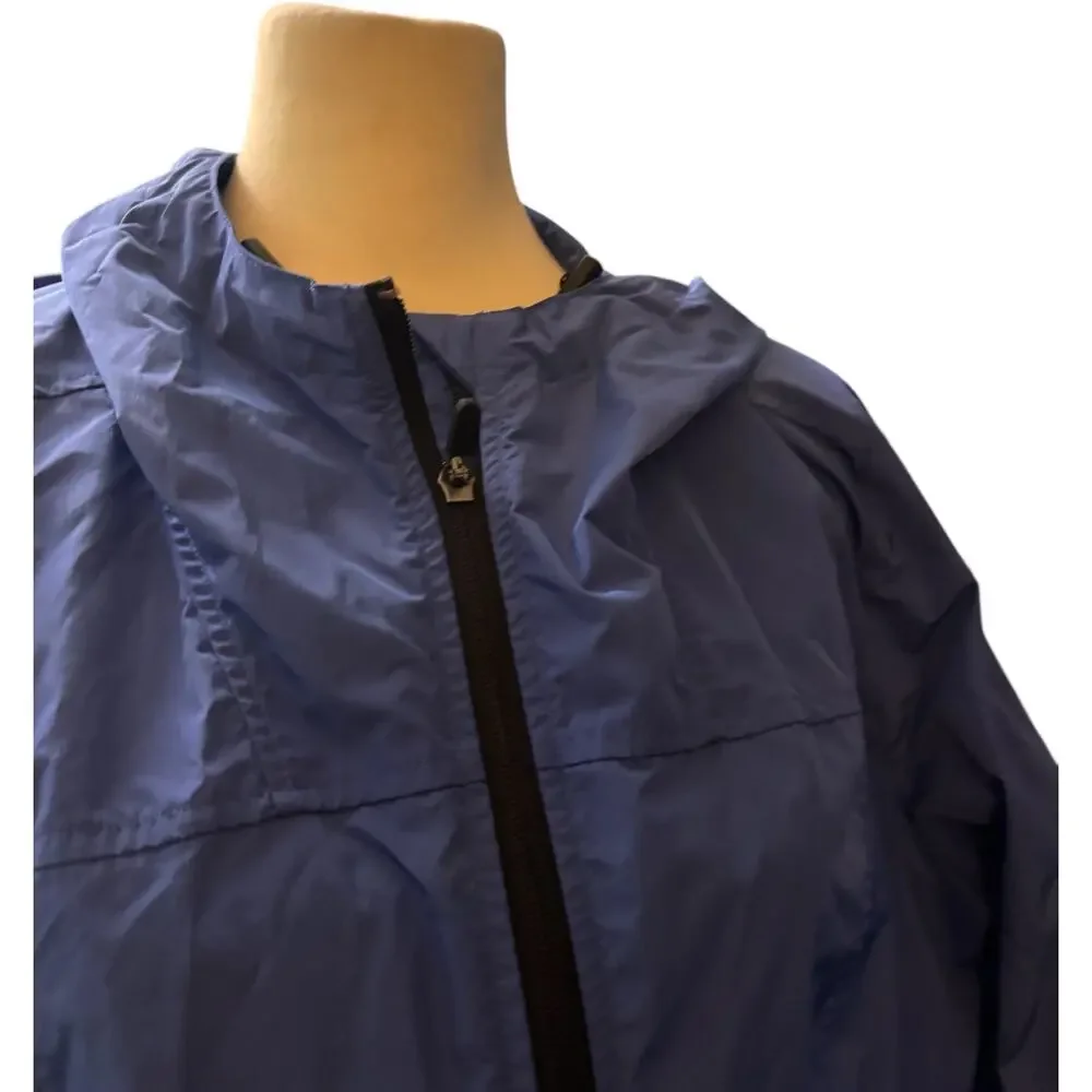 Fila Sport Unisex Adjustable Hood Windbreaker Full Zip Jacket, Blue, Size XXL